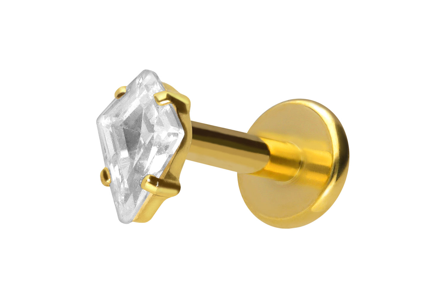 Titan Labret Piercing mit Push Fit KRISTALLRAUTE